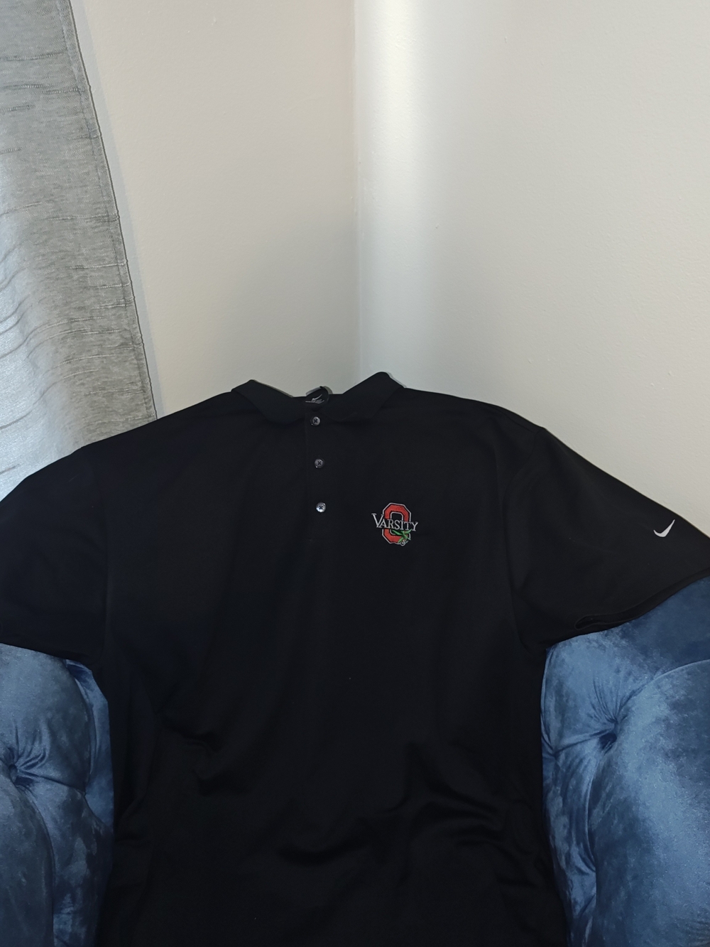 Nike Black Golf Polo with Varsity Crest